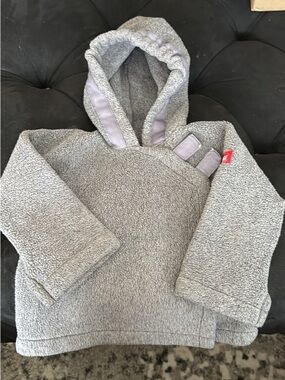 Cozy Gray Hooded Fleece Top for Baby